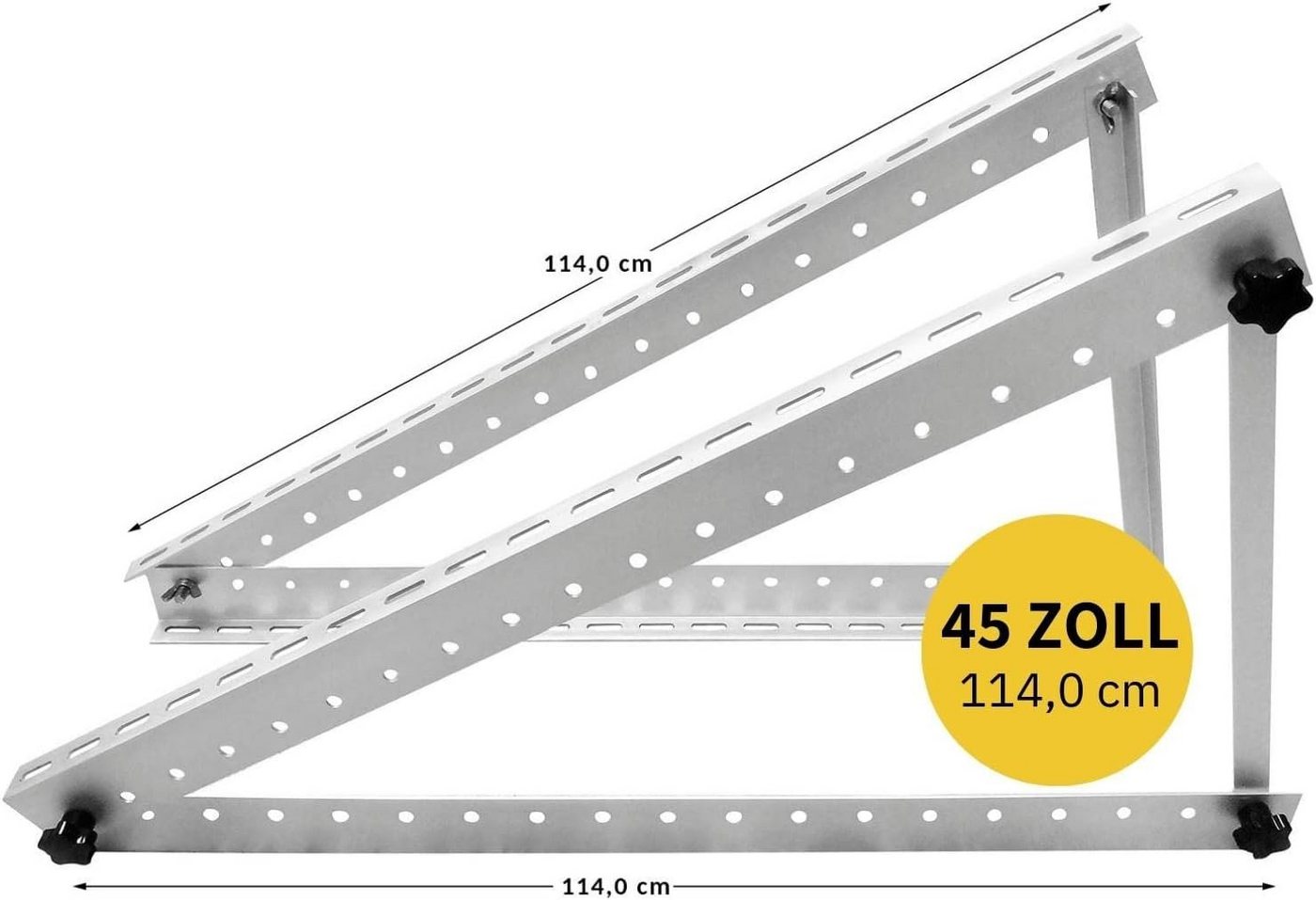 avoltik Solarmodul Halterung für Flachdach Wand 0°-90° Alu Aufständerung Solarmodul-Halterung, (Set, Farbe silber oder schwarz (je nach Auswahl) von avoltik