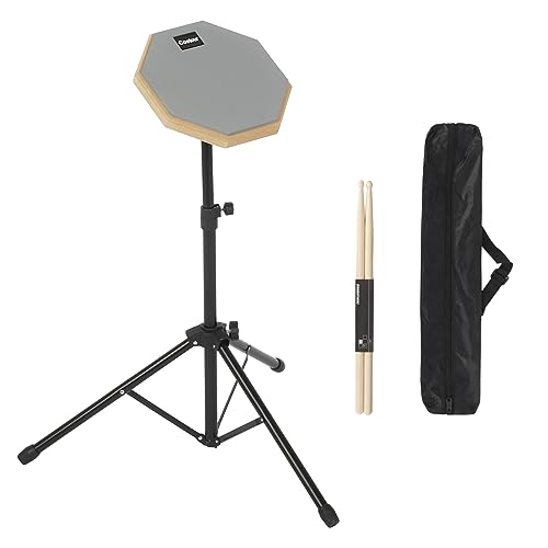 awagas Gummi Drum Practice Pads 55-90cm schlagzeug übungspad mit Ständer 8 Zoll Erwachsene Kind Schlagzeug übungspad Set, 5A Drumsticks, Aufbewahrungstasche für Schlagzeugern Anfängern von awagas