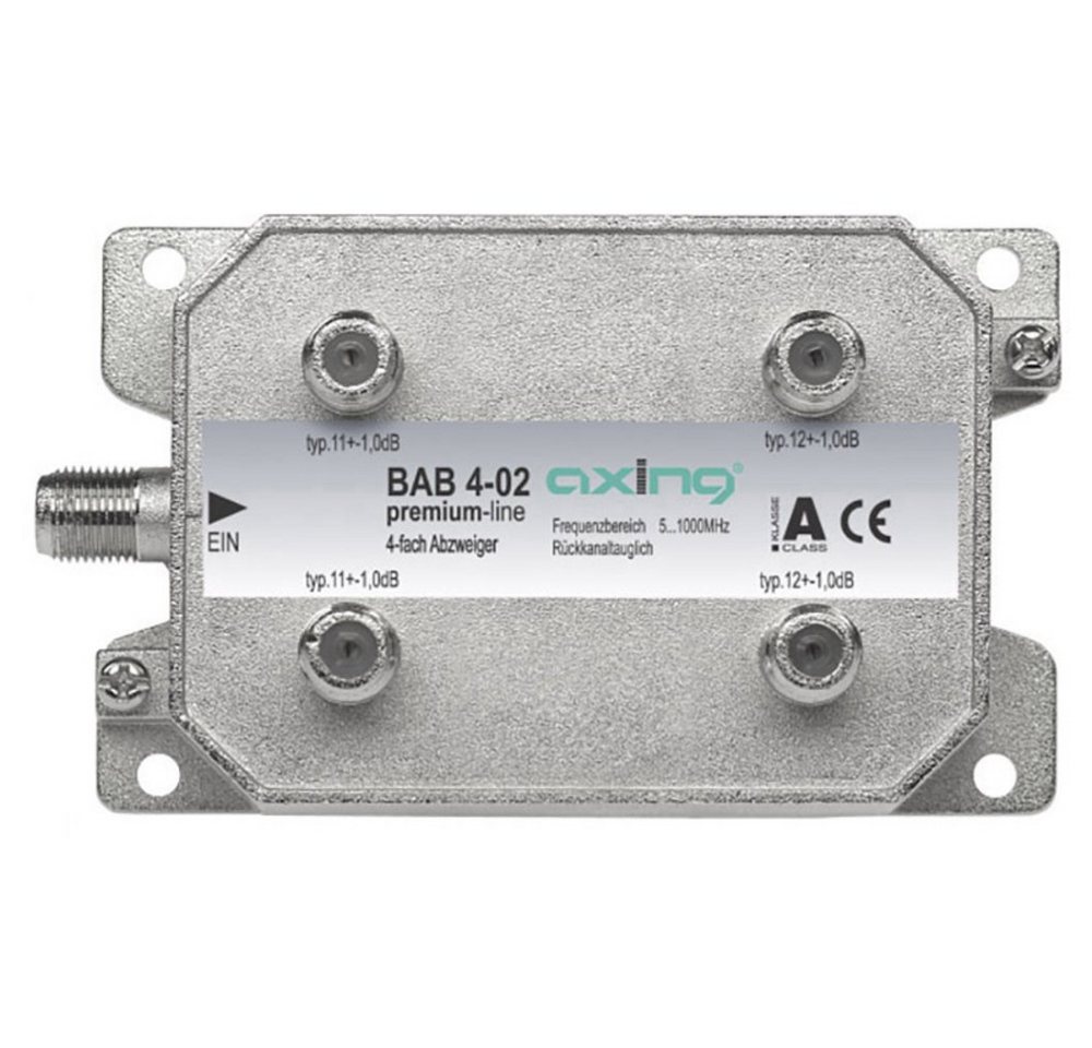 axing Axing BAB 4-02 Kabel-TV Abzweiger 4-fach 5 - 40 Mhz, 40 - 470 MHz, 470 TV-Kabel von axing