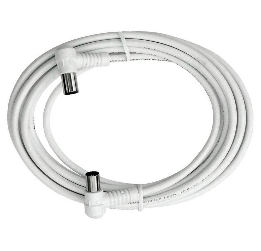 axing IEC Anschlusskabel, gewinkelt, 7.5 m SAT-Kabel, (7.50 cm) von axing