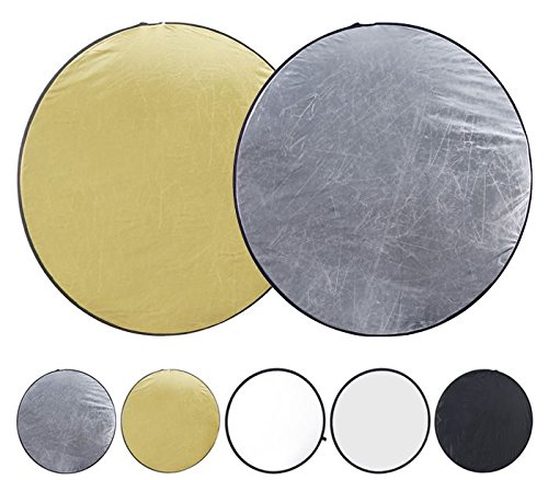 Ayex Faltreflektoren Set - 56cm Ø - 5 in 1 - gold, silber, schwarz, weiß und Diffusor von ayex