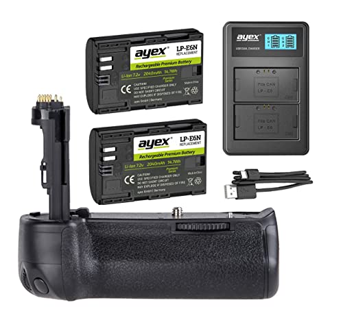 ayex Batteriegriff Passend für Canon 5D Mark III ähnlich BG-E11 + 2 x LP-E6N Akku + 1 x USB Dual Ladegerät ayex Batteriegriff Passend für Canon 5D Mark III ähnlich BG-E11 + 2 x LP-E6N Akku + 1 x USB Dual Ladegerät von ayex