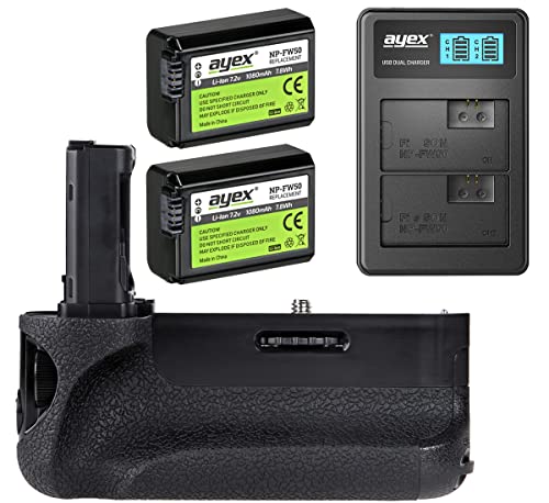 ayex Batteriegriff Passend für Sony A7 A7R A7S ähnlich VG-C1EM + 2X NP-FW50 Akku + USB Dual-Ladegerät Praktisches Gesamtpaket Ergonomisch ayex Batteriegriff Passend für Sony A7 A7R A7S ähnlich VG-C1EM + 2X NP-FW50 Akku + USB Dual-Ladegerät Praktisches Gesamtpaket Ergonomisch von ayex
