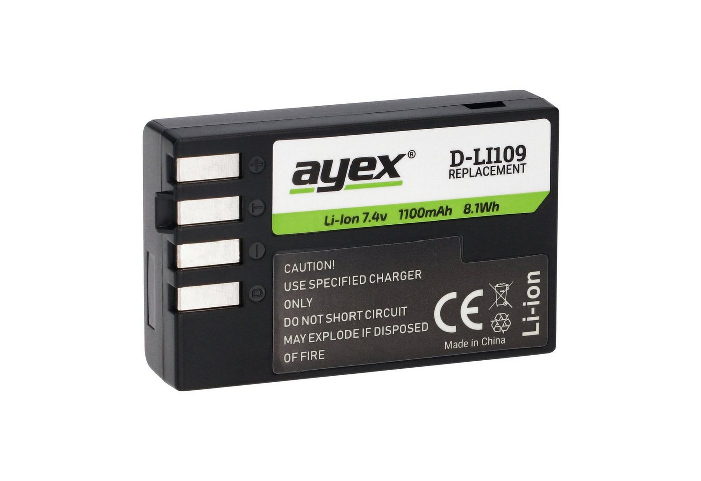 ayex D-Li109 Akku z.B. Pentax K-S2 K-S1 K-500 K-50 K-30 K-R GH5 Kamera-Akku ayex D-Li109 Akku z.B. Pentax K-S2 K-S1 K-500 K-50 K-30 K-R GH5 Kamera-Akku von ayex