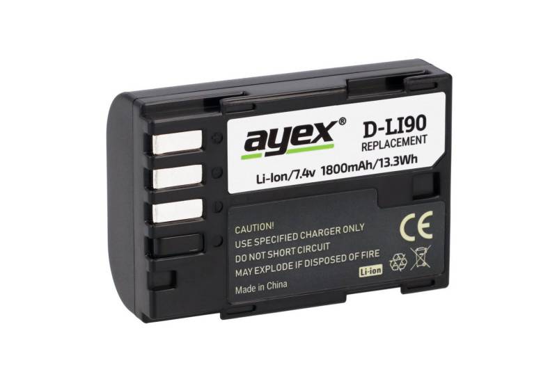 ayex D-Li90 Li-Ion Akku für z.B. Pentax K-7, K-5, K-5 II, K-5 IIs, K-3 Kamera-Akku von ayex