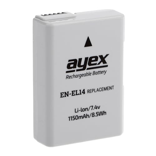 ayex EN-EL14 Akku Kompatibel mit Nikon Coolpix P7700 P7100 P7000 D3100 D3200 D5100 ayex EN-EL14 Akku Kompatibel mit Nikon Coolpix P7700 P7100 P7000 D3100 D3200 D5100 von ayex