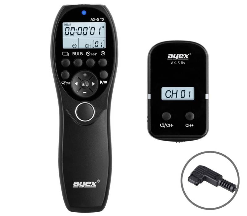 ayex Funkfernsteuerung AX-5 Timer Fernauslöser Sony S1 zB A900 A850 A700 A580 A99 A77 Konica von ayex