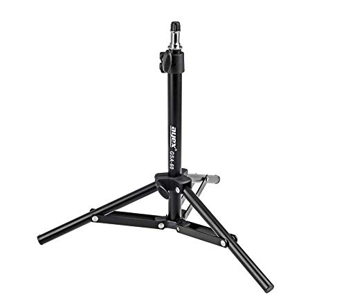 ayex Kompaktes leichtes Lampenstativ GSA-40 Stufenlos einstellbar von 24 bis 40cm mit 5/8" Spigot Anschluss Lichtstativ dreibeinig von ayex