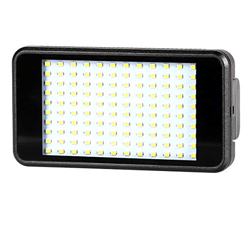 ayex LED Light, Videoleuchte im Smartphone-Format mit 120 LEDs und Li-Ion Akku (2300mAh) inklusive Ladegerät, Diffusoren und Neiger mit Blitzschuhanschluss und 1/4" Gewinde von ayex