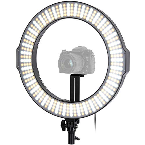 ayex LED Ringleuchte 18 Zoll/45cm Durchmesser, mit 320 dimmbaren LEDs, CRI >95, 3200K-5600K, für Fotostudio, Portrait-, Produkt- und Videoaufnahmen wie z. B. YouTube Videos von ayex