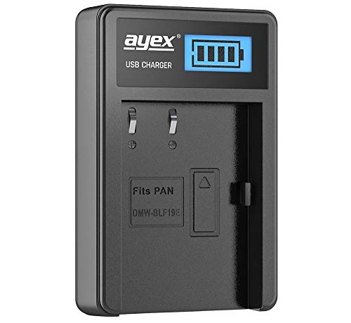 ayex USB Ladegerät Kompatibel mit Panasonic DMW-BLF19E Akkus für zB DC-G9 DC-GH5 DC-GH5S DMC-GH3 DMC-GH4 Lädt per USB zB an Laptop & Powerbank mit LCD-Ladestandanzeige ayex USB Ladegerät Kompatibel mit Panasonic DMW-BLF19E Akkus für zB DC-G9 DC-GH5 DC-GH5S DMC-GH3 DMC-GH4 Lädt per USB zB an Laptop & Powerbank mit LCD-Ladestandanzeige von ayex
