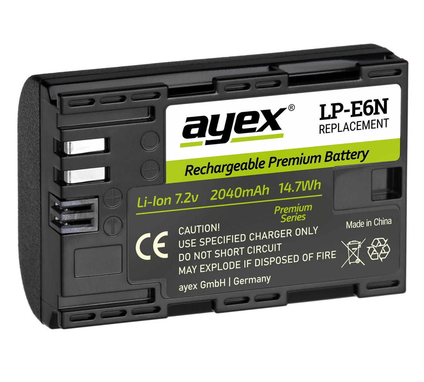 ayex ayex LP-E6N Premium Akku für Canon EOS R R5 R6 5D Mark 4, 3, 5DS R Kamera-Akku von ayex