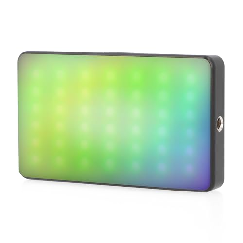 ayex vielseitige RGB LED Videoleuchte mit 20 Lichteffekten LCD-Display und integriertem Akku von ayex