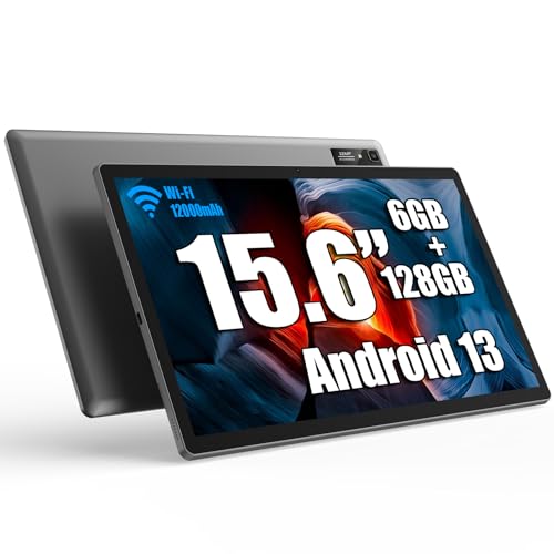 azamp Tablet 15,6 Zoll, Android 13 Tablet mit einem großen IPS-Display HD von 1920 x 1080, 6 GB/128 GB, WiFi und Akku von 12000 mAh – ideal für Produktivität, Unterhaltung und Bildung von azamp