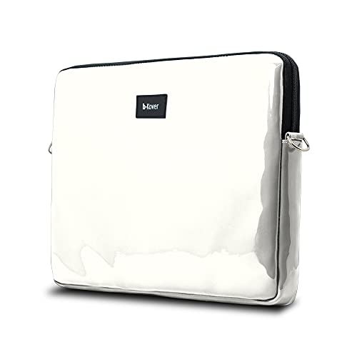 bkover Laptop-Schutzhülle aus weißem Lackleder, 11 Zoll, wasserdicht und robust, handgefertigt von b-Kover
