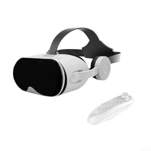 babominimer VR-Headset mit Controller für Smartphones, 14 - 17 cm, 3D-Virtual-Reality-Brille für Spiele, Filme, 110° FOV, immersives Erlebnis (weiß) von babominimer