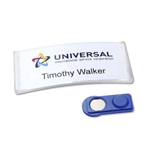 Badgepoint polar30 Namensschilder (70x30mm, 20 Schilder mit Magnet, verdrehsicher, mit Druckbogen für Namenskarten und Vorlagen zum Bedrucken, magnetische Namensschilder für Kleidung) transluzent von badgepoint