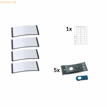 badgepoint Namensschild polar POL30MA02-5DR 70x30mm anthrazit 5 Stück von badgepoint