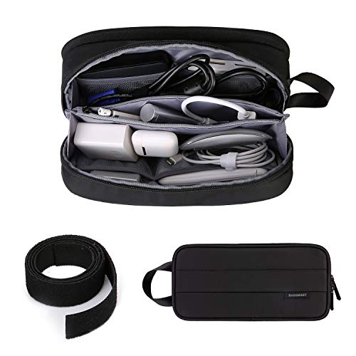 Bagsmart Kabel Organizer, Multifunktion Kabeltasche, Cable Organizer mit Großer Kapazität für PC-Ladegerät, Kabel, Adapter, Powerbank, SD-Karten, Schwarz von bagsmart