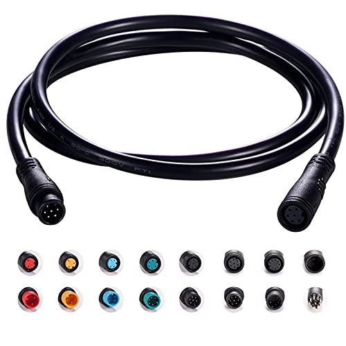 baluoqi Verlängerungskabel 6Pin wasserdichter Stecker für elektrisches Fahrrad Licht/Gas/Ebrake/Ebike Teile Verlängerungskabel (6pin, 80cm) von baluoqi