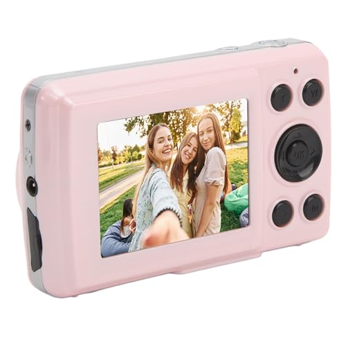 Digitalkamera, FHD 1080P Autofokus 16 MP Kinder-Vlogging-Kamera mit 16-fachem Digitalzoom, Kompakte Tragbare Videokamera Point-and-Shoot-Kamera für Kinder und Jugendliche (Rosa) von banapoy