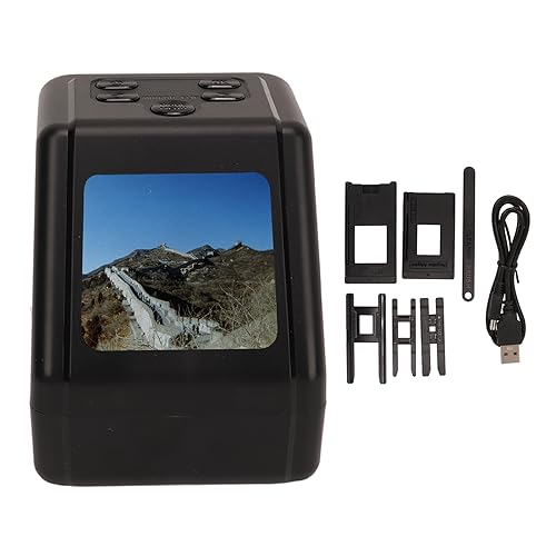 Film- und Diascanner, 2-Zoll-Digitalfoto-Negativscanner 135 126 110 8-mm-Dias zu 12 MP JPG, Bildschirm-Diascanner-Batchkonvertierung, Unterstützt Kartenleser, USB-Ausgang von banapoy