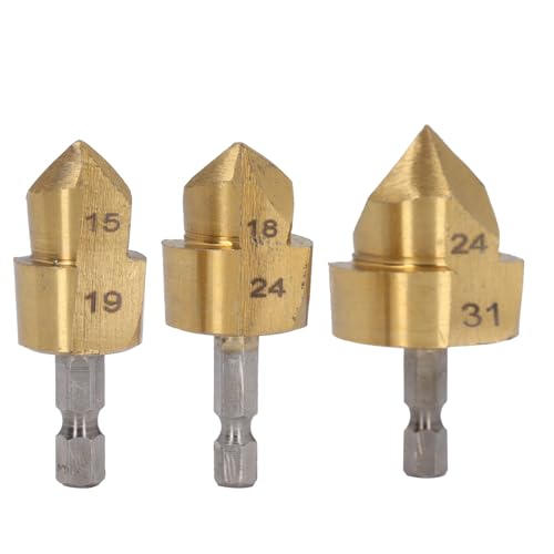 HSS-Stufenbohrer-Set, 3-teilig, Stufenbohrer, 1/4 Zoll Sechskantschaft, Schnellarbeitsstahl-Kegelbohrer-Set, Lochbohren für Kunststoff, Holz, Metall, 15–19 Mm, 18–24 Mm 24–31 Mm HSS-Stufenbohrer-Set, 3-teilig, Stufenbohrer, 1/4 Zoll Sechskantschaft, Schnellarbeitsstahl-Kegelbohrer-Set, Lochbohren für Kunststoff, Holz, Metall, 15–19 Mm, 18–24 Mm 24–31 Mm von banapoy