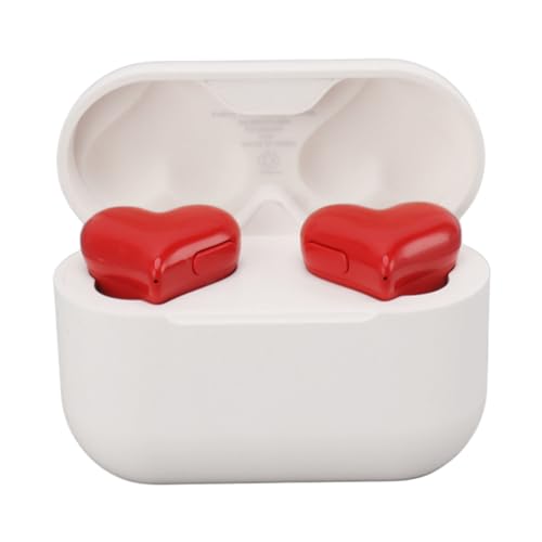 Herzförmige Kabellose Kopfhörer, Geräuschunterdrückende Stereo-Bluetooth-Macaron-Ohrhörer mit Ladeetui, Niedliche Ohrhörer für Damen, Workouts, Sport, Reisen Im Freien von banapoy