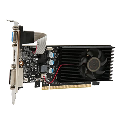 banapoy GT 210 Grafikkarte, 1 GB 64 Bit GDDR3 589 MHz 1000 MHz Computergrafikkarte, PCI Express2.0 VGA DVI Low Profile Computer GPU, Desktop-Grafikkarte für Gaming-PC von banapoy