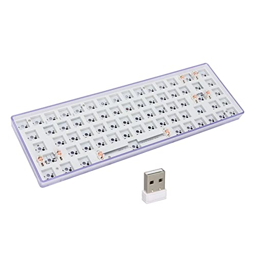 banapoy Mechanisches Tastatur-Kit Zum Selbermachen, Kabellose 2,4-G-Gaming-Tastatur mit 68 Tasten, 65% Layout, Bluetooth 5.0, Hot-Swap-fähige, Modulare, Benutzerdefinierte Tastaturplatte für(Lila) von banapoy