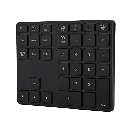 banapoy Ziffernblock, Wiederaufladbare Tastatur, 35 Tasten, Arbeitsabstand 8–10 Meter für Laptop (Black) von banapoy