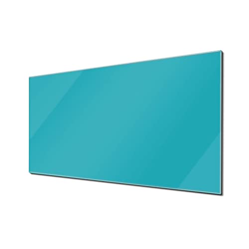 banjado® Glas Magnettafel mit 4 Magneten - Magnetwand 100x50cm mit Farbe Türkis - Memoboard/Pinnwand magnetisch, beschreibbar, perfekt für die Küche - Magnetboard auch als Wandbild/Wandtafel von banjado