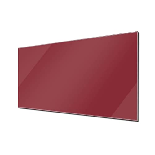 banjado® Glas Magnettafel mit 4 Magneten - Magnetwand 110x55cm mit Farbe Burgund - Memoboard/Pinnwand magnetisch, beschreibbar, perfekt für die Küche - Magnetboard auch als Wandbild/Wandtafel von banjado