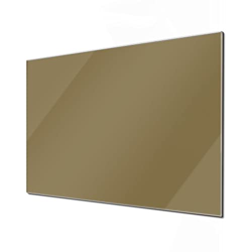 banjado® Glas Magnettafel mit 4 Magneten - Magnetwand 120cm x 80cm mit Farbe Gold Metallic - Memoboard/Pinnwand magnetisch beschreibbar, perfekt für die Küche - Magnetboard auch als Wandbild/Wandtafel von banjado