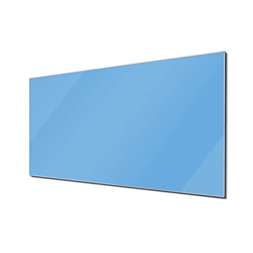 banjado® Glas Magnettafel mit 4 Magneten - Magnetwand 120x60cm mit Farbe Pastellblau - Memoboard/Pinnwand magnetisch, beschreibbar, perfekt für die Küche - Magnetboard auch als Wandbild/Wandtafel von banjado