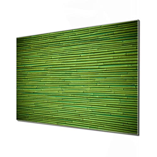 banjado® Glas Magnettafel mit 4 Magneten - Magnetwand 120x80cm mit Motiv Bambus Grün - Memoboard/Pinnwand magnetisch, beschreibbar, perfekt für die Küche - Magnetboard auch als Wandbild/Wandtafel von banjado