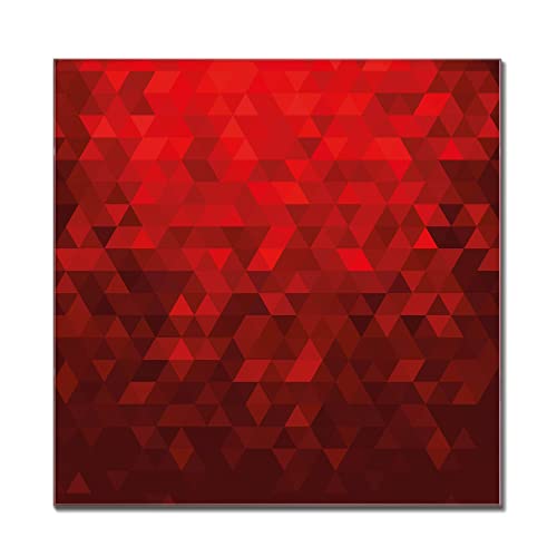 banjado® Glas Magnettafel mit 4 Magneten - Magnetwand 120x80cm mit Motiv Dreiecke Rot - Memoboard/Pinnwand magnetisch, beschreibbar, perfekt für die Küche - Magnetboard auch als Wandbild/Wandtafel von banjado