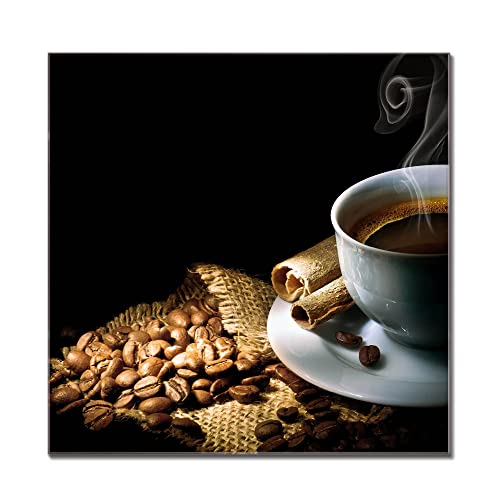 banjado® Glas Magnettafel mit 4 Magneten - Magnetwand 120x80cm mit Motiv Hot Coffee - Memoboard/Pinnwand magnetisch, beschreibbar, perfekt für die Küche - Magnetboard auch als Wandbild/Wandtafel von banjado