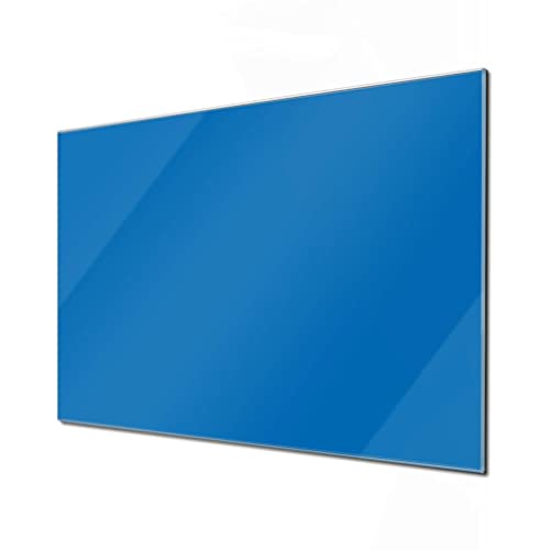banjado® Glas Magnettafel mit 4 Magneten - Magnetwand 45x30cm mit Farbe Signalblau - Memoboard/Pinnwand magnetisch, beschreibbar, perfekt für die Küche - Magnetboard auch als Wandbild/Wandtafel von banjado