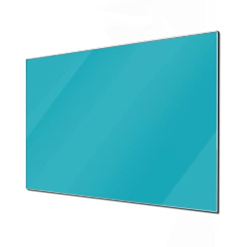 banjado® Glas Magnettafel mit 4 Magneten - Magnetwand 45x30cm mit Farbe Türkis - Memoboard/Pinnwand magnetisch, beschreibbar, perfekt für die Küche - Magnetboard auch als Wandbild/Wandtafel von banjado