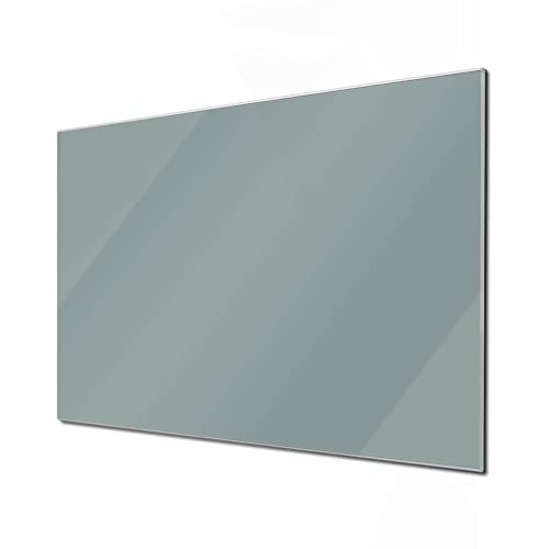 banjado® Glas Magnettafel mit 4 Magneten - Magnetwand 75x50cm mit Farbe Grau - Memoboard/Pinnwand magnetisch, beschreibbar, perfekt für die Küche - Magnetboard auch als Wandbild/Wandtafel von banjado