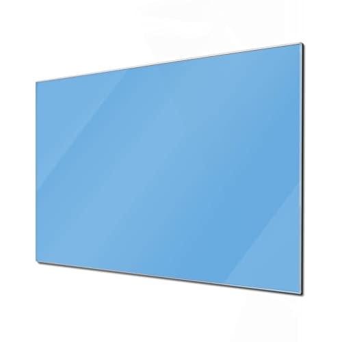 banjado® Glas Magnettafel mit 4 Magneten - Magnetwand 75x50cm mit Farbe Pastellblau - Memoboard/Pinnwand magnetisch, beschreibbar, perfekt für die Küche - Magnetboard auch als Wandbild/Wandtafel von banjado