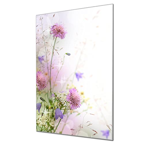 banjado® Glas Magnettafel mit 4 Magneten - Magnetwand 80x120cm mit Motiv Glitzernde Wiese - Memoboard/Pinnwand magnetisch, beschreibbar, perfekt für die Küche - Magnetboard auch als Wandbild/Wandtafel von banjado