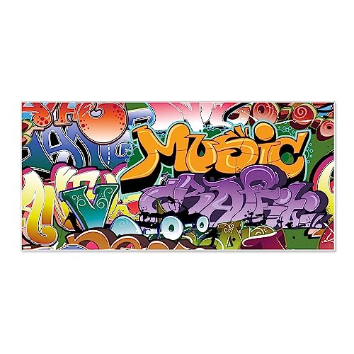 banjado® Magnettafel 78 x 37cm / Magnetwand aus Metall/Magnetpinnwand als Memoboard/Pinnwand Magnettafel Küche, Büro, Kinderzimmer inkl. 4 Magnete & Montageset - Graffiti von banjado