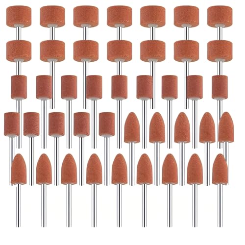 42 Stück Korund Schleifspitze Set,Schleifaufsatz Für Akkuschrauber,Schleifaufsätze für Dremel Rotationswerkzeug,Schleifaufsatz Akkuschrauber,Schleifstift,zur Verwendung auf Edelsteinen, Glas, Metall von banjiabb