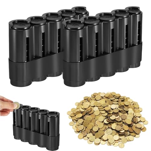5 Münzwerte: münzsortierer Beinhaltet 5 Euro-Münzwerte (2EU, 4EU, 50CT, 20CT, 10CT). Mehrschichtige stapelbare Speicherkapazität. Münzen können sortiert und geordnet abgelegt werden und sind bei Geldb von banjiabb