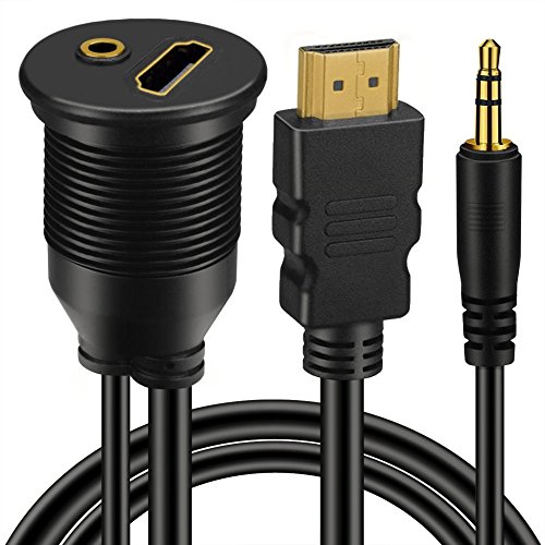 baolongking 3,5mm & HDMI Stecker auf Buchse AUX Flush Mount Auto Mount Verlängerungskabel für Auto Lkw Boot Motorrad Dashboard Panel 1 mt baolongking 3,5mm & HDMI Stecker auf Buchse AUX Flush Mount Auto Mount Verlängerungskabel für Auto Lkw Boot Motorrad Dashboard Panel 1 mt von baolongking