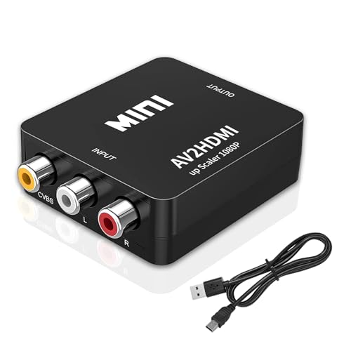 baolongking AV zu HDMI Adapter Konverter, 1080P zu HDMI CVBS AV Composite Video Audio Adapter für PS2 Wii Xbox SNES N64/VCR/Blue-Ray DVD-Player(mit HDMI-Kabel) von baolongking