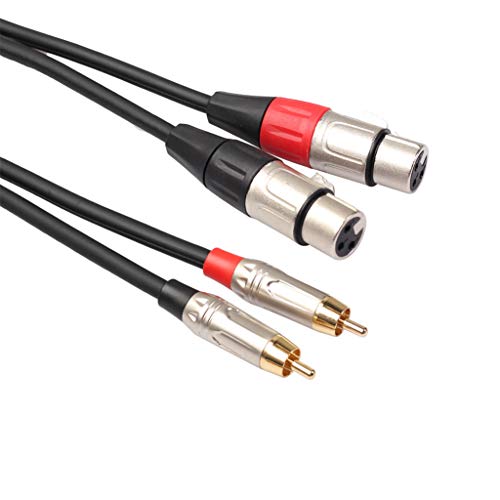 Cinch-auf-XLR-Kabel, Dual-Cinch-Stecker auf Dual-XLR-Buchse, 2 XLR-Buchsen auf 2 Cinch-Stecker, HiFi-Audiokabel für Verstärker, Mischpult, Mikrofonkabel (1,8 m) von baolongking