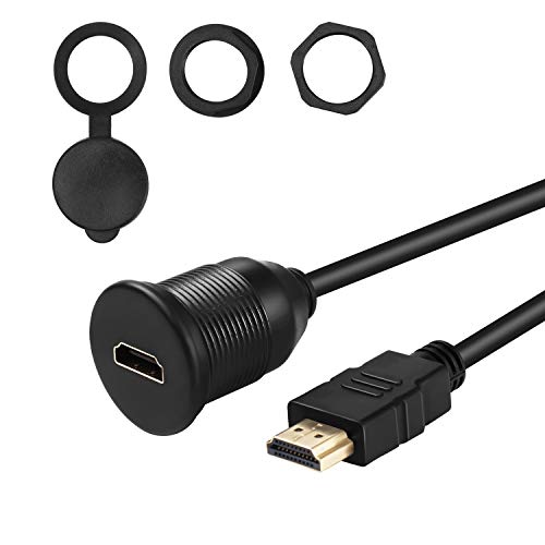 HDMI Stecker auf Buchse Car Mount Flush Verlängerungskabel LKW Boot Motorrad Dashboard Unterputz mit Montageplatte - 1m HDMI Stecker auf Buchse Car Mount Flush Verlängerungskabel LKW Boot Motorrad Dashboard Unterputz mit Montageplatte - 1m von baolongking